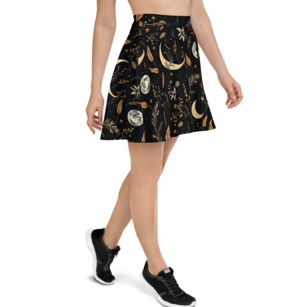 Moonlit Botanica Skater Skirt - Dark Academia NWOT